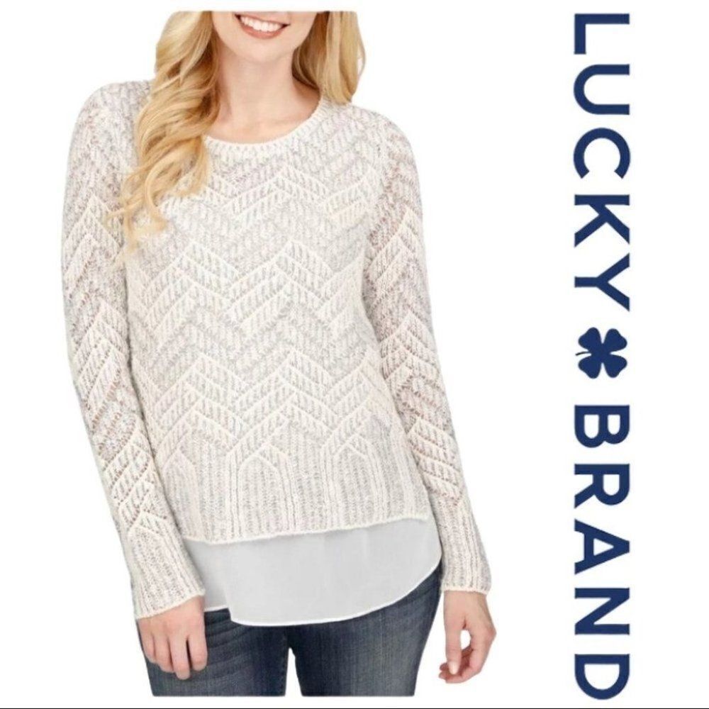 Lucky Brand Cheveron Sweater Stitch Shine‎ Metallic Fall Jeans Boots Casual